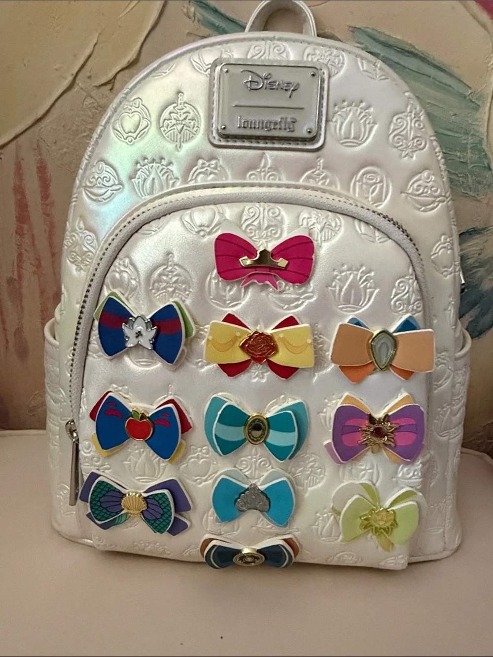 Loungefly Disney Princess Bows Iridescent Mini Backpack New! box Lunch Exclusive